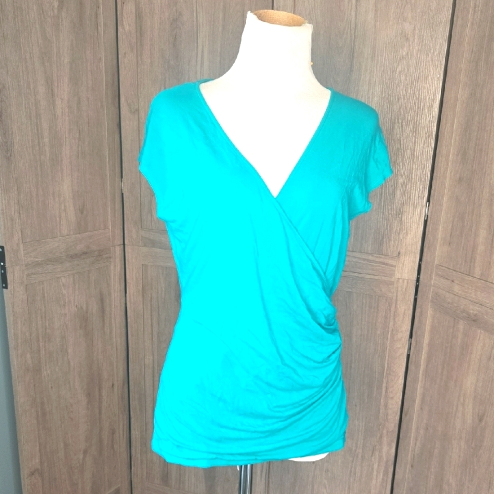 Ralph Lauren Turquoise Wrap Blouseralph top